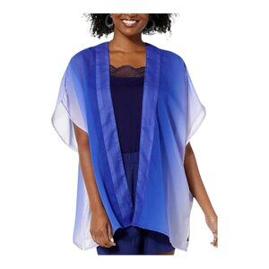 Colleen Lopez Women's Printed Topper Duster Kimono Size Medium Purple Haze NWOT